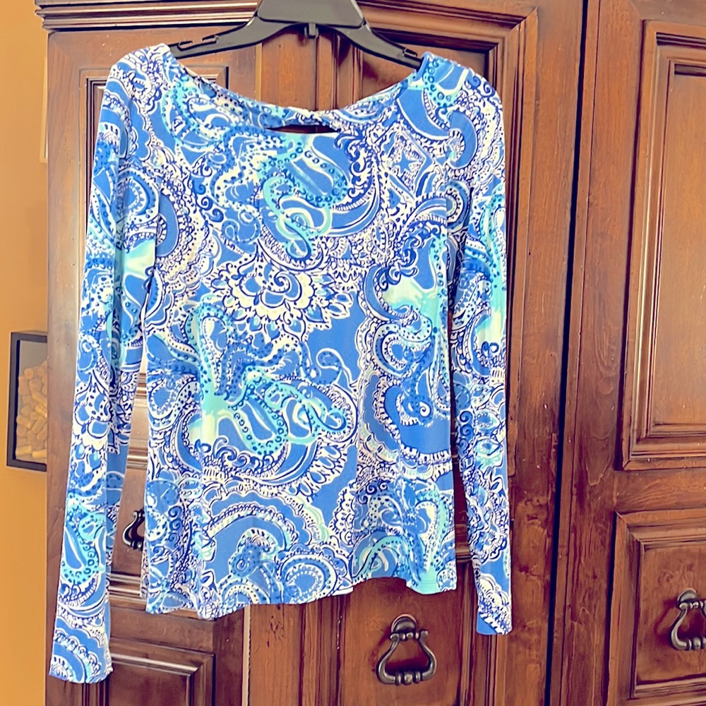 Lilly Pulitzer blue long sleeve shirt small